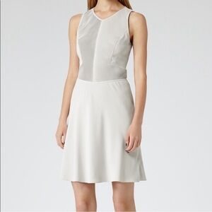 REISS platinum, Light Gray Sleeveless micro pintuck detail Dress Size 6